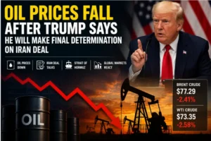 Oil prices fall after Trump statement